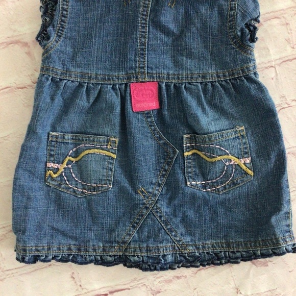 Ecko Red Blue Button Down Denim Dress - Size 6 Months - Picture 5 of 7